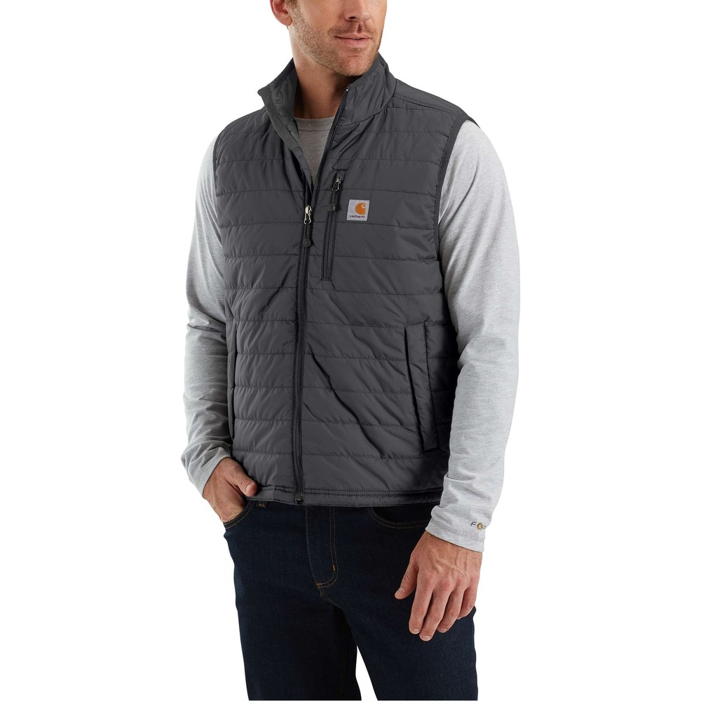 Carhartt Gilliam Vest‎ Mens XL Shadow Gray Nylon Insulated Puffer IRREGULAR